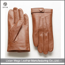 Italian Winter Dress men's Camel Color hand made gloves smartphone leather gloves